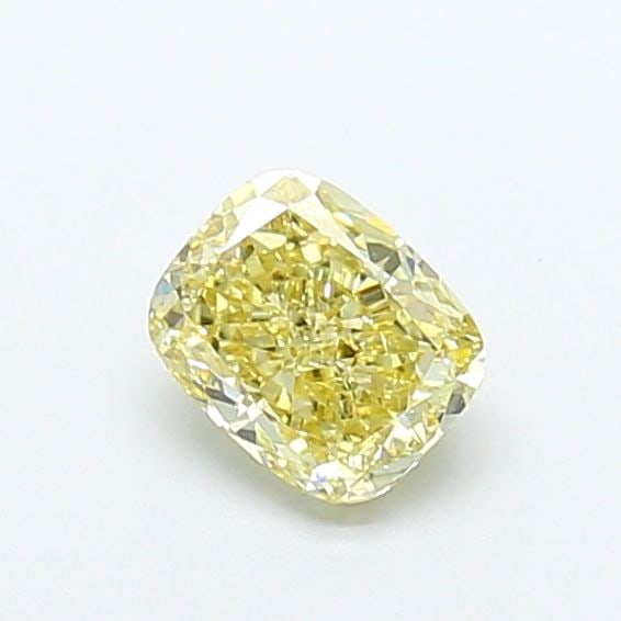 Loose Diamond - CUSHION BRILLIANT 0.89ct Fancy Vivid Yellow VS1: Loose Diamond - CUSHION BRILLIANT 0.89ct Fancy Vivid Yellow VS1 Source: This is a real non-mined Diamond that has been grown in a lab Shape: CUSHION BRILLIANT Carats: 0.89 Color: Fancy Vivid Yellow Ce