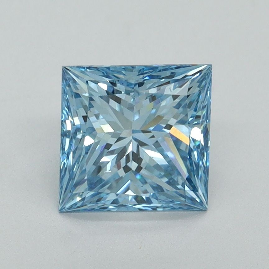 Loose Diamond - PRINCESS 1.6ct Fancy Vivid Blue VS1: Loose Diamond - PRINCESS 1.6ct Fancy Vivid Blue VS1 Source: This is a real non-mined Diamond that has been grown in a lab Shape: PRINCESS Carats: 1.6 Color: Fancy Vivid Blue Certification: IGI Video: