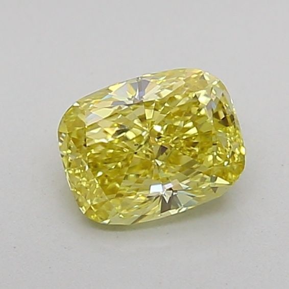 Loose Diamond - CUSHION BRILLIANT 0.68ct Fancy Vivid Yellow VS2: Loose Diamond - CUSHION BRILLIANT 0.68ct Fancy Vivid Yellow VS2 Source: This is a real non-mined Diamond that has been grown in a lab Shape: CUSHION BRILLIANT Carats: 0.68 Color: Fancy Vivid Yellow Ce