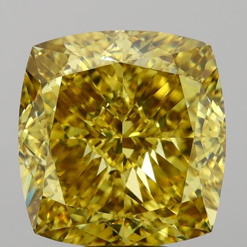 Loose Diamond - CUSHION MODIFIED 10.02ct Fancy Vivid Yellow VS1: Loose Diamond - CUSHION MODIFIED 10.02ct Fancy Vivid Yellow VS1 Source: This is a real non-mined Diamond that has been grown in a lab Shape: CUSHION MODIFIED Carats: 10.02 Color: Fancy Vivid Yellow Ce