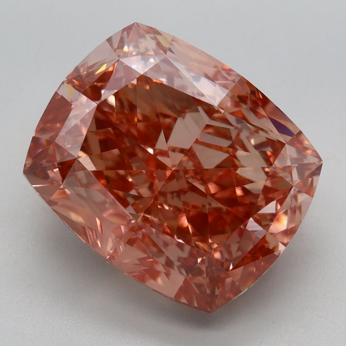 Loose Diamond - CUSHION MODIFIED 8.83ct Fancy Vivid Brownish Pink VVS2: Loose Diamond - CUSHION MODIFIED 8.83ct Fancy Vivid Brownish Pink VVS2 Source: This is a real non-mined Diamond that has been grown in a lab Shape: CUSHION MODIFIED Carats: 8.83 Color: Fancy Vivid Bro