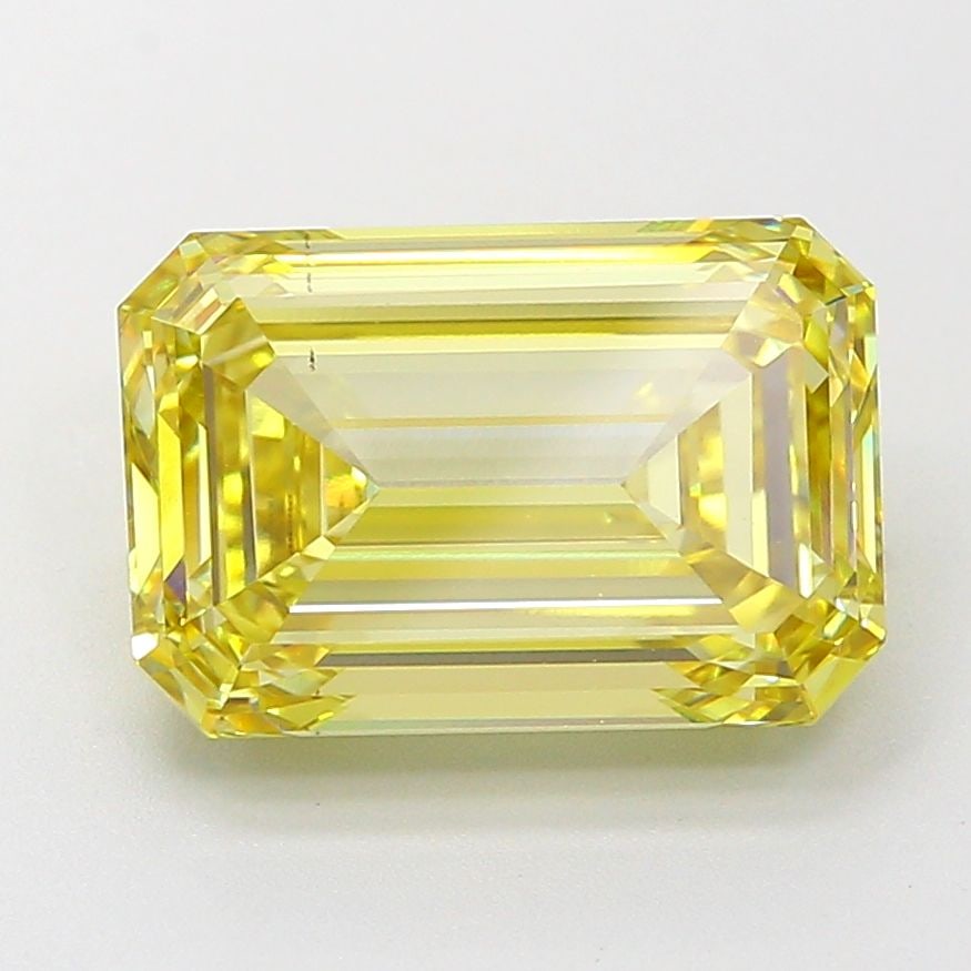 Loose Diamond - EMERALD 5.06ct Fancy Intense Yellow VS1: Loose Diamond - EMERALD 5.06ct Fancy Intense Yellow VS1 Source: This is a real non-mined Diamond that has been grown in a lab Shape: EMERALD Carats: 5.06 Color: Fancy Intense Yellow Certification: IGI