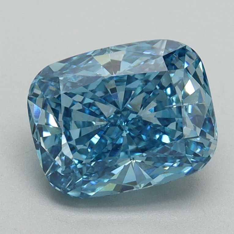 Loose Diamond - CUSHION BRILLIANT 1.8ct Fancy Vivid Blue VS2: Loose Diamond - CUSHION BRILLIANT 1.8ct Fancy Vivid Blue VS2 Source: This is a real non-mined Diamond that has been grown in a lab Shape: CUSHION BRILLIANT Carats: 1.8 Color: Fancy Vivid Blue Certific