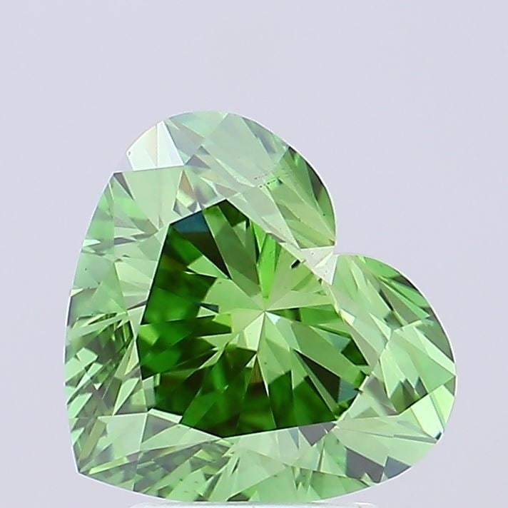 Loose Diamond - HEART 3.01ct Fancy Vivid Green VS1: Loose Diamond - HEART 3.01ct Fancy Vivid Green VS1 Source: This is a real non-mined Diamond that has been grown in a lab Shape: HEART Carats: 3.01 Color: Fancy Vivid Green Certification: IGI Video: