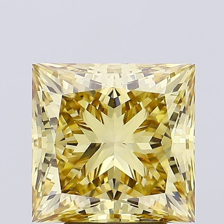 Loose Diamond - PRINCESS 4.59ct Fancy Intense Brownish Yellow VS1: Loose Diamond - PRINCESS 4.59ct Fancy Intense Brownish Yellow VS1 Source: This is a real non-mined Diamond that has been grown in a lab Shape: PRINCESS Carats: 4.59 Color: Fancy Intense Brownish Yello