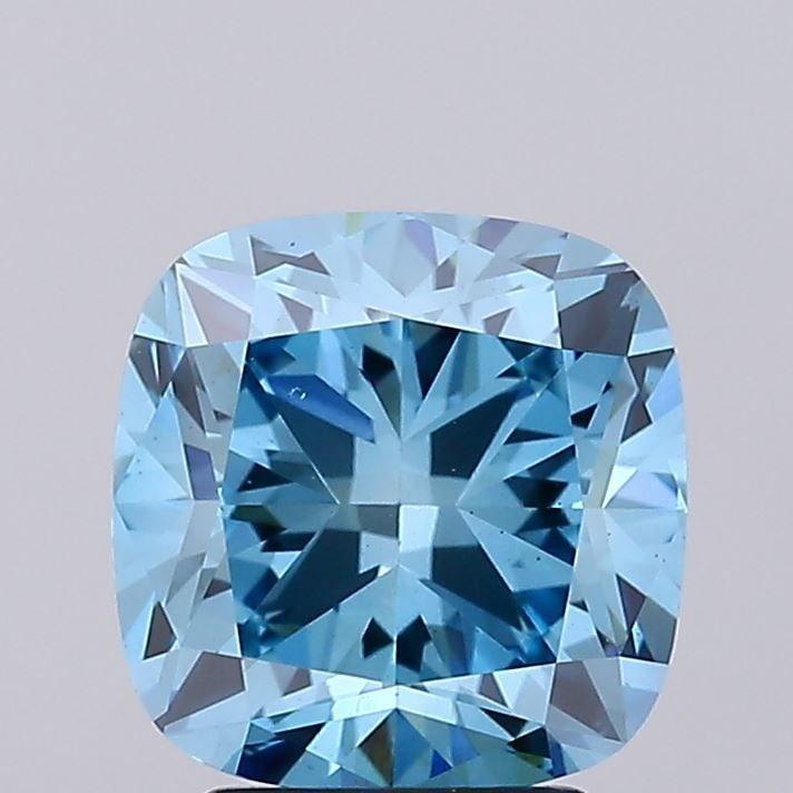 Loose Diamond - CUSHION BRILLIANT 3.52ct Fancy Vivid Blue VS2: Loose Diamond - CUSHION BRILLIANT 3.52ct Fancy Vivid Blue VS2 Source: This is a real non-mined Diamond that has been grown in a lab Shape: CUSHION BRILLIANT Carats: 3.52 Color: Fancy Vivid Blue Certif