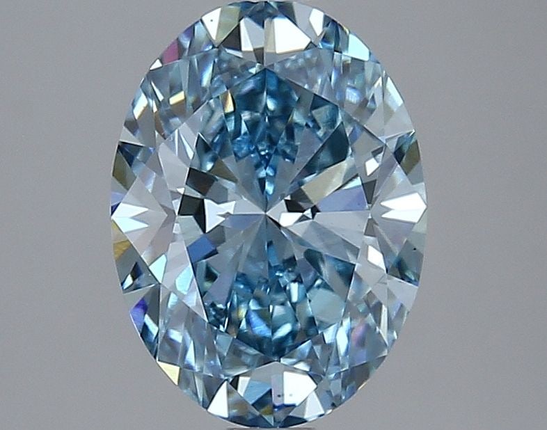 Loose Diamond - OVAL 2.16ct Fancy Vivid Blue VS1: Loose Diamond - OVAL 2.16ct Fancy Vivid Blue VS1 Source: This is a real non-mined Diamond that has been grown in a lab Shape: OVAL Carats: 2.16 Color: Fancy Vivid Blue Certification: IGI Video: