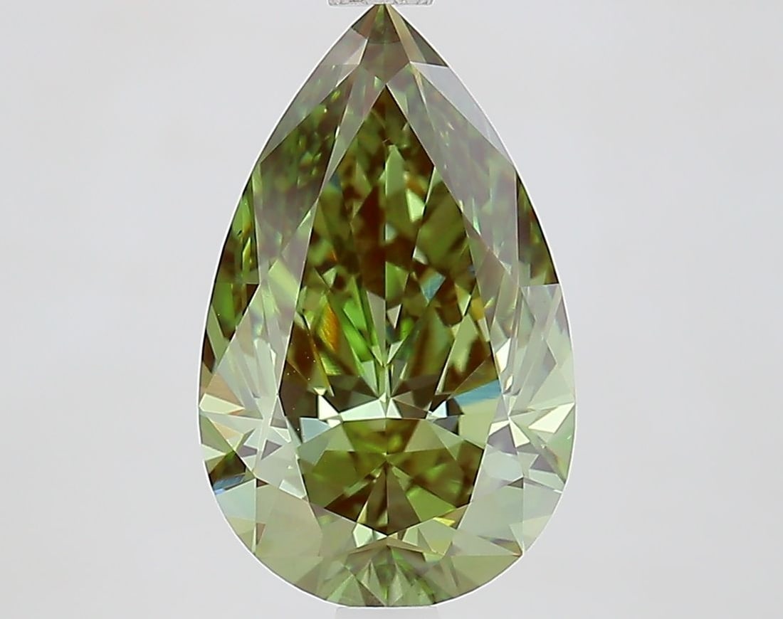 Loose Diamond - PEAR 3.07ct Fancy Vivid Green VS1: Loose Diamond - PEAR 3.07ct Fancy Vivid Green VS1 Source: This is a real non-mined Diamond that has been grown in a lab Shape: PEAR Carats: 3.07 Color: Fancy Vivid Green Certification: IGI Video: