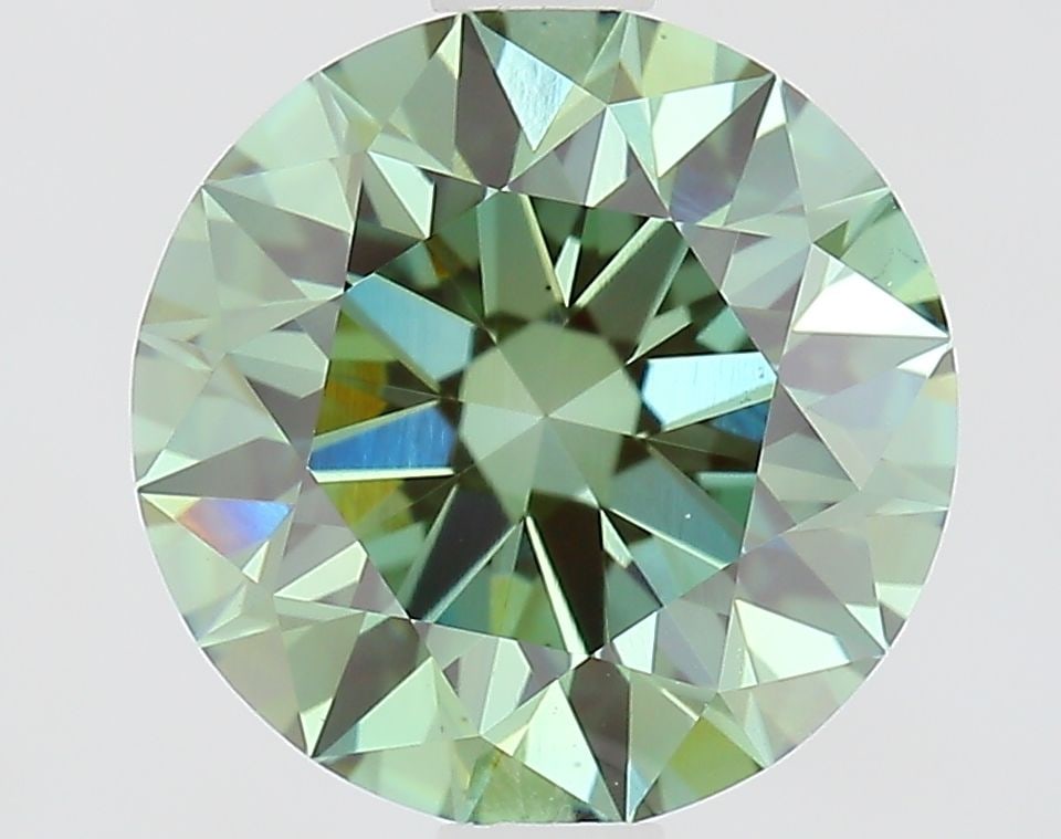 Ideal Loose Diamond - ROUND 2.08ct Fancy Vivid Green VS1: Ideal Loose Diamond - ROUND 2.08ct Fancy Vivid Green VS1 Source: This is a real non-mined Diamond that has been grown in a lab Shape: ROUND Carats: 2.08 Color: Fancy Vivid Green Certification: IGI Vid