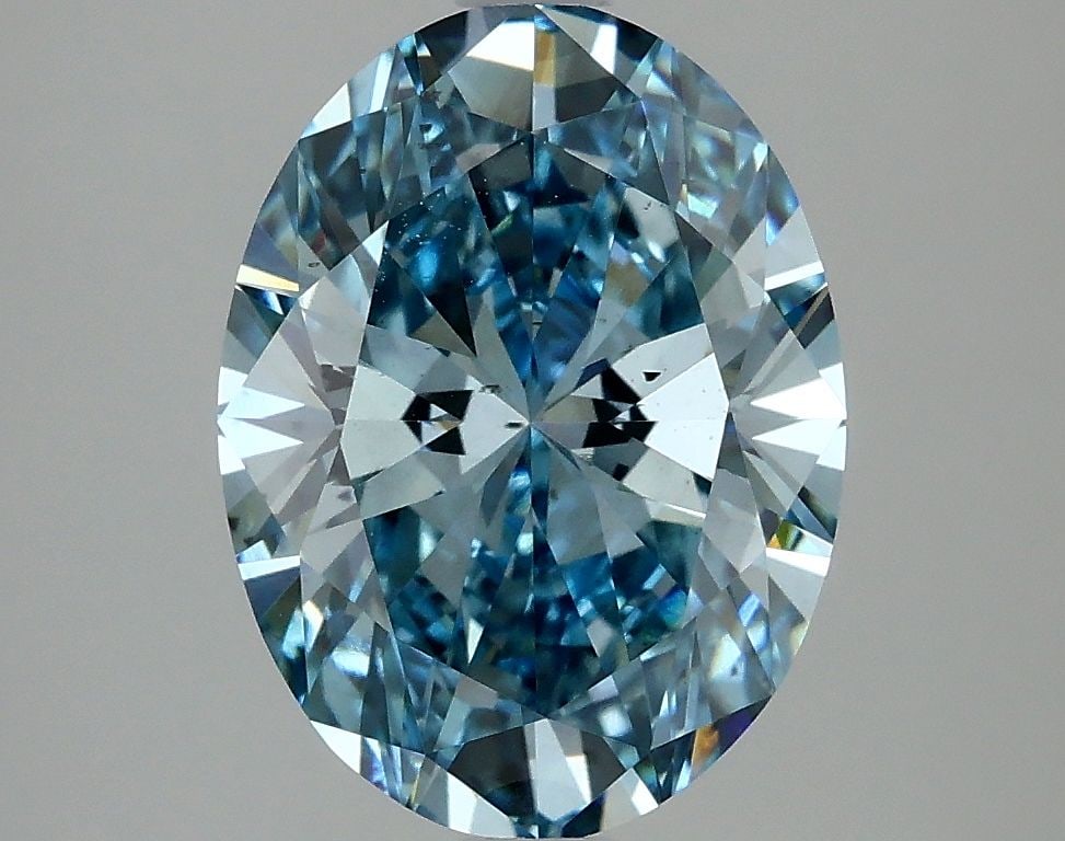 Loose Diamond - OVAL 3.01ct Fancy Vivid Blue SI1 (1 of 1)