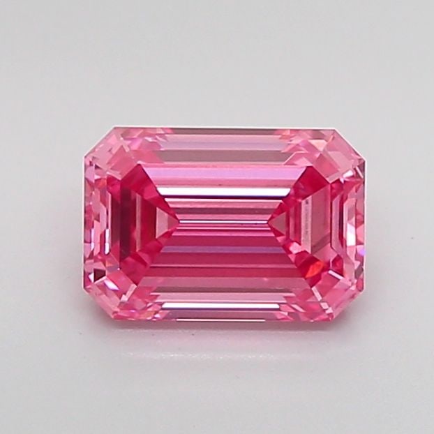 Loose Diamond - EMERALD 1.63ct Fancy Vivid Pink VS2: Loose Diamond - EMERALD 1.63ct Fancy Vivid Pink VS2 Source: This is a real non-mined Diamond that has been grown in a lab Shape: EMERALD Carats: 1.63 Color: Fancy Vivid Pink Certification: IGI Video: