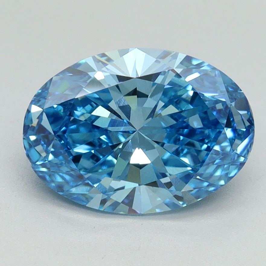Loose Diamond - OVAL 2.15ct Fancy Vivid Blue VVS2: Loose Diamond - OVAL 2.15ct Fancy Vivid Blue VVS2 Source: This is a real non-mined Diamond that has been grown in a lab Shape: OVAL Carats: 2.15 Color: Fancy Vivid Blue Certification: IGI Video: