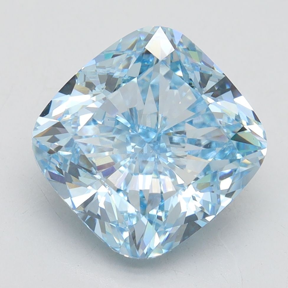 Loose Diamond - CUSHION MODIFIED 4.7ct Fancy Intense Blue VS1: Loose Diamond - CUSHION MODIFIED 4.7ct Fancy Intense Blue VS1 Source: This is a real non-mined Diamond that has been grown in a lab Shape: CUSHION MODIFIED Carats: 4.7 Color: Fancy Intense Blue Certif