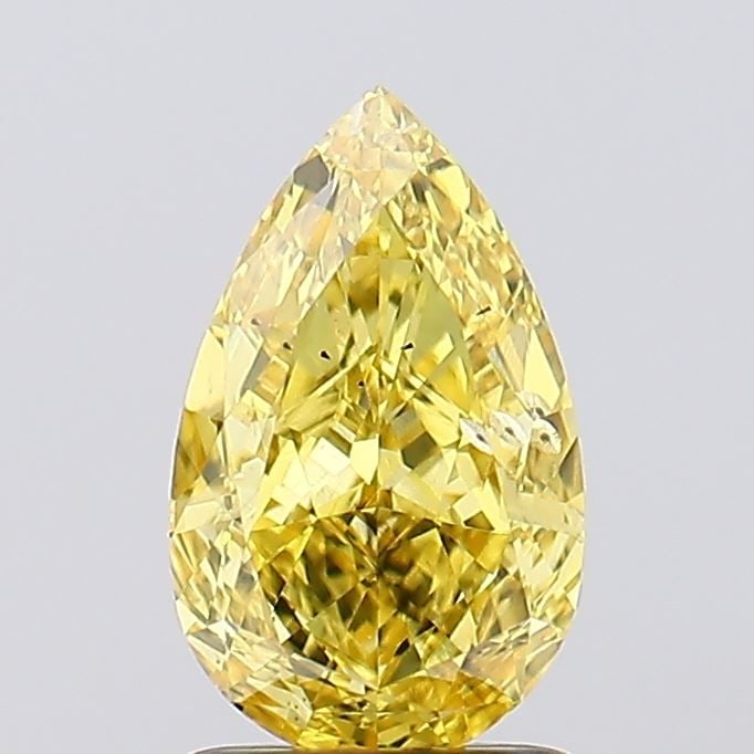 Loose Diamond - PEAR 1.66ct Fancy Vivid Yellow SI2: Loose Diamond - PEAR 1.66ct Fancy Vivid Yellow SI2 Source: This is a real non-mined Diamond that has been grown in a lab Shape: PEAR Carats: 1.66 Color: Fancy Vivid Yellow Certification: IGI Video:
