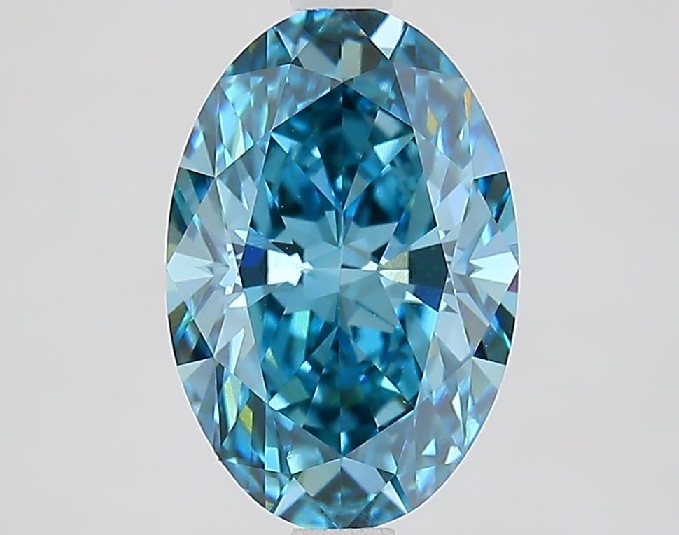 Loose Diamond - OVAL 2.6ct Fancy Vivid Blue VVS2: Loose Diamond - OVAL 2.6ct Fancy Vivid Blue VVS2 Source: This is a real non-mined Diamond that has been grown in a lab Shape: OVAL Carats: 2.6 Color: Fancy Vivid Blue Certification: IGI Video: