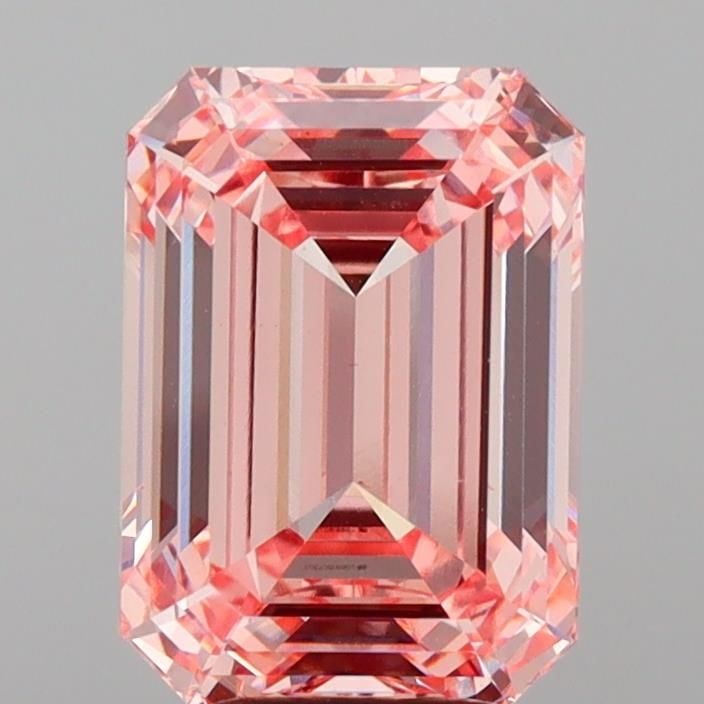 Loose Diamond - EMERALD 5.04ct Fancy Intense Pink VS2: Loose Diamond - EMERALD 5.04ct Fancy Intense Pink VS2 Source: This is a real non-mined Diamond that has been grown in a lab Shape: EMERALD Carats: 5.04 Color: Fancy Intense Pink Certification: IGI