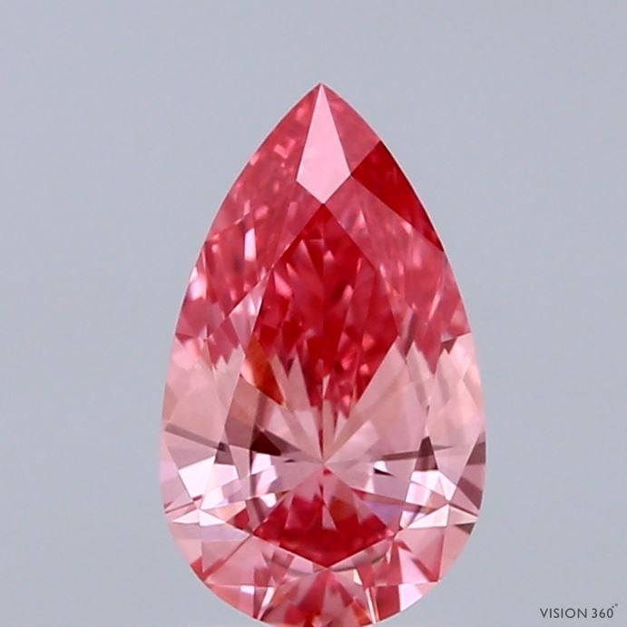 Loose Diamond - PEAR 1.07ct Fancy Vivid Pink SI1: Loose Diamond - PEAR 1.07ct Fancy Vivid Pink SI1 Source: This is a real non-mined Diamond that has been grown in a lab Shape: PEAR Carats: 1.07 Color: Fancy Vivid Pink Certification: IGI Video:
