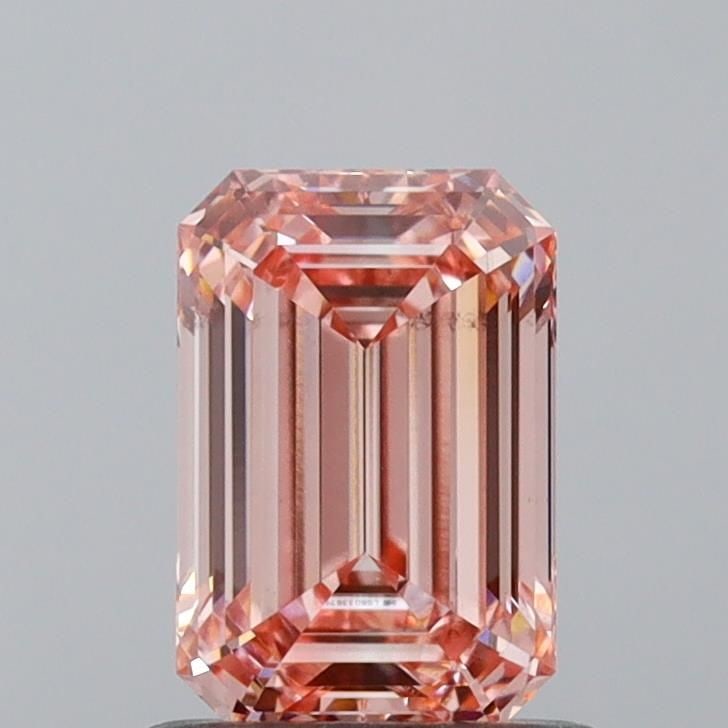 Loose Diamond - EMERALD 0.9ct Fancy Intense Pink VS2: Loose Diamond - EMERALD 0.9ct Fancy Intense Pink VS2 Source: This is a real non-mined Diamond that has been grown in a lab Shape: EMERALD Carats: 0.9 Color: Fancy Intense Pink Certification: IGI Video