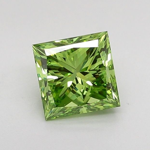 Loose Diamond - PRINCESS 0.99ct Fancy Vivid Green VVS2: Loose Diamond - PRINCESS 0.99ct Fancy Vivid Green VVS2 Source: This is a real non-mined Diamond that has been grown in a lab Shape: PRINCESS Carats: 0.99 Color: Fancy Vivid Green Certification: IGI Vi