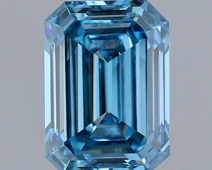Loose Diamond - EMERALD 1.24ct Fancy Vivid Blue VVS2: Loose Diamond - EMERALD 1.24ct Fancy Vivid Blue VVS2 Source: This is a real non-mined Diamond that has been grown in a lab Shape: EMERALD Carats: 1.24 Color: Fancy Vivid Blue Certification: IGI Video: