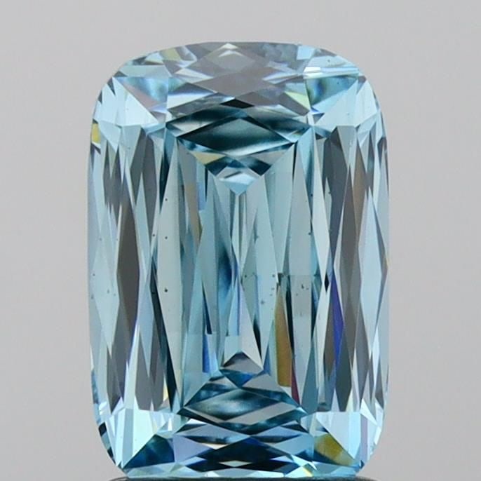 Loose Diamond - CUSHION MODIFIED 1.6ct Fancy Vivid Blue VS1: Loose Diamond - CUSHION MODIFIED 1.6ct Fancy Vivid Blue VS1 Source: This is a real non-mined Diamond that has been grown in a lab Shape: CUSHION MODIFIED Carats: 1.6 Color: Fancy Vivid Blue Certificat