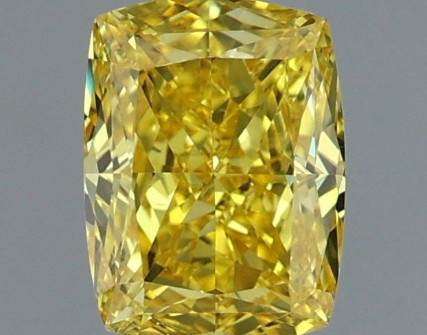Loose Diamond - CUSHION MODIFIED 1.03ct Fancy Vivid Yellow VS1: Loose Diamond - CUSHION MODIFIED 1.03ct Fancy Vivid Yellow VS1 Source: This is a real non-mined Diamond that has been grown in a lab Shape: CUSHION MODIFIED Carats: 1.03 Color: Fancy Vivid Yellow
