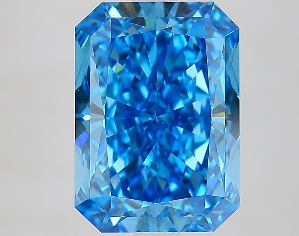 Loose Diamond - RADIANT 4.01ct Fancy Vivid Blue VS2: Loose Diamond - RADIANT 4.01ct Fancy Vivid Blue VS2 Source: This is a real non-mined Diamond that has been grown in a lab Shape: RADIANT Carats: 4.01 Color: Fancy Vivid Blue Certification: IGI Video: