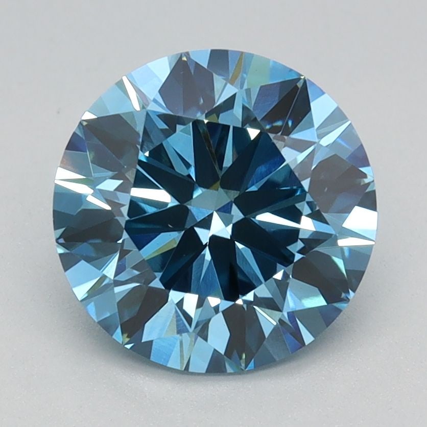 Ideal Loose Diamond - ROUND 1.85ct Fancy Vivid Blue VS1: Ideal Loose Diamond - ROUND 1.85ct Fancy Vivid Blue VS1 Source: This is a real non-mined Diamond that has been grown in a lab Shape: ROUND Carats: 1.85 Color: Fancy Vivid Blue Certification: IGI Video