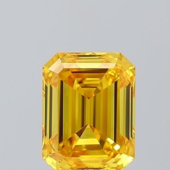Loose Diamond - EMERALD 1.32ct Fancy Vivid Yellow VVS1: Loose Diamond - EMERALD 1.32ct Fancy Vivid Yellow VVS1 Source: This is a real non-mined Diamond that has been grown in a lab Shape: EMERALD Carats: 1.32 Color: Fancy Vivid Yellow Certification: IGI Vi