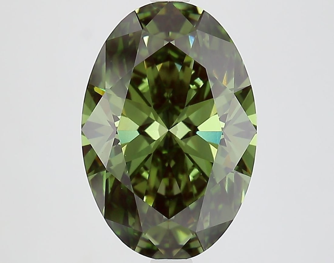 Loose Diamond - OVAL 4.16ct Fancy Vivid Green VS1: Loose Diamond - OVAL 4.16ct Fancy Vivid Green VS1 Source: This is a real non-mined Diamond that has been grown in a lab Shape: OVAL Carats: 4.16 Color: Fancy Vivid Green Certification: IGI Video: