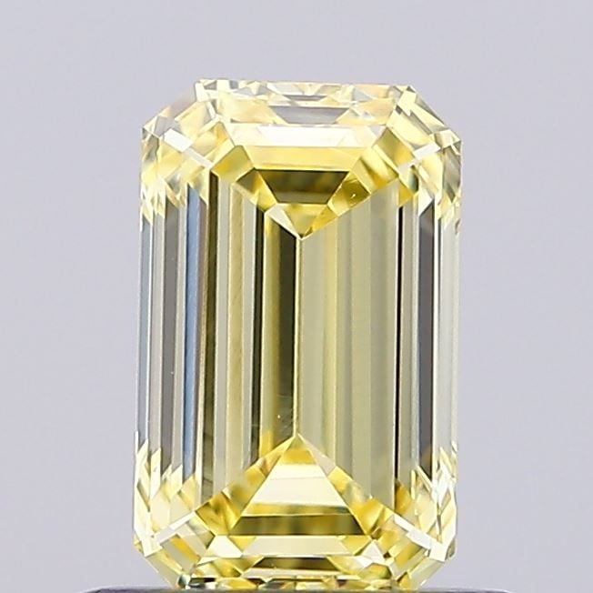 Loose Diamond - EMERALD 0.64ct Fancy Intense Yellow VS1: Loose Diamond - EMERALD 0.64ct Fancy Intense Yellow VS1 Source: This is a real non-mined Diamond that has been grown in a lab Shape: EMERALD Carats: 0.64 Color: Fancy Intense Yellow Certification: NON