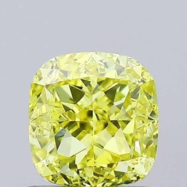 Loose Diamond - CUSHION MODIFIED 0.98ct Fancy Vivid Yellow VVS2: Loose Diamond - CUSHION MODIFIED 0.98ct Fancy Vivid Yellow VVS2 Source: This is a real non-mined Diamond that has been grown in a lab Shape: CUSHION MODIFIED Carats: 0.98 Color: Fancy Vivid Yellow Cer