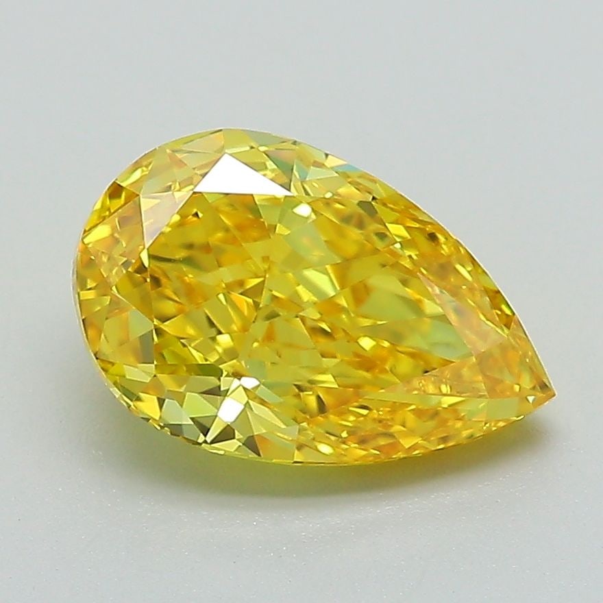 Loose Diamond - PEAR 2.11ct Fancy Vivid Yellow VVS2: Loose Diamond - PEAR 2.11ct Fancy Vivid Yellow VVS2 Source: This is a real non-mined Diamond that has been grown in a lab Shape: PEAR Carats: 2.11 Color: Fancy Vivid Yellow Certification: IGI Video:
