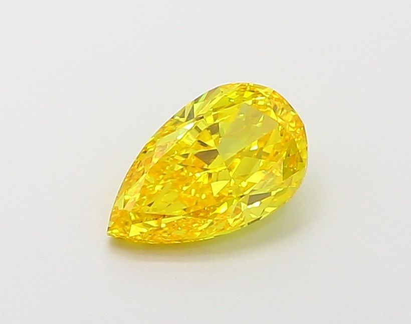 Loose Diamond - PEAR 1.14ct Fancy Vivid Yellow VVS2: Loose Diamond - PEAR 1.14ct Fancy Vivid Yellow VVS2 Source: This is a real non-mined Diamond that has been grown in a lab Shape: PEAR Carats: 1.14 Color: Fancy Vivid Yellow Certification: IGI Video: