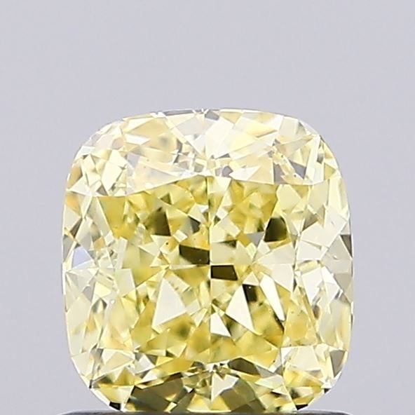 Loose Diamond - CUSHION MODIFIED 0.81ct Fancy Intense Yellow VS1: Loose Diamond - CUSHION MODIFIED 0.81ct Fancy Intense Yellow VS1 Source: This is a real non-mined Diamond that has been grown in a lab Shape: CUSHION MODIFIED Carats: 0.81 Color: Fancy Intense Yellow