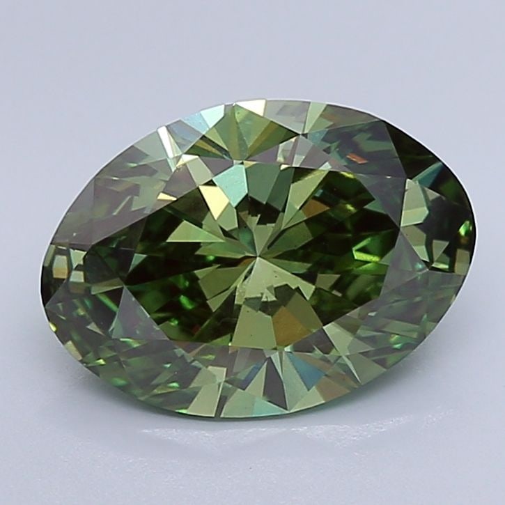 Loose Diamond - OVAL 3.81ct Fancy Vivid Green VS2: Loose Diamond - OVAL 3.81ct Fancy Vivid Green VS2 Source: This is a real non-mined Diamond that has been grown in a lab Shape: OVAL Carats: 3.81 Color: Fancy Vivid Green Certification: IGI Video: