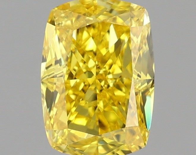 Loose Diamond - CUSHION MODIFIED 0.98ct Fancy Vivid Yellow VVS2: Loose Diamond - CUSHION MODIFIED 0.98ct Fancy Vivid Yellow VVS2 Source: This is a real non-mined Diamond that has been grown in a lab Shape: CUSHION MODIFIED Carats: 0.98 Color: Fancy Vivid Yellow Cer