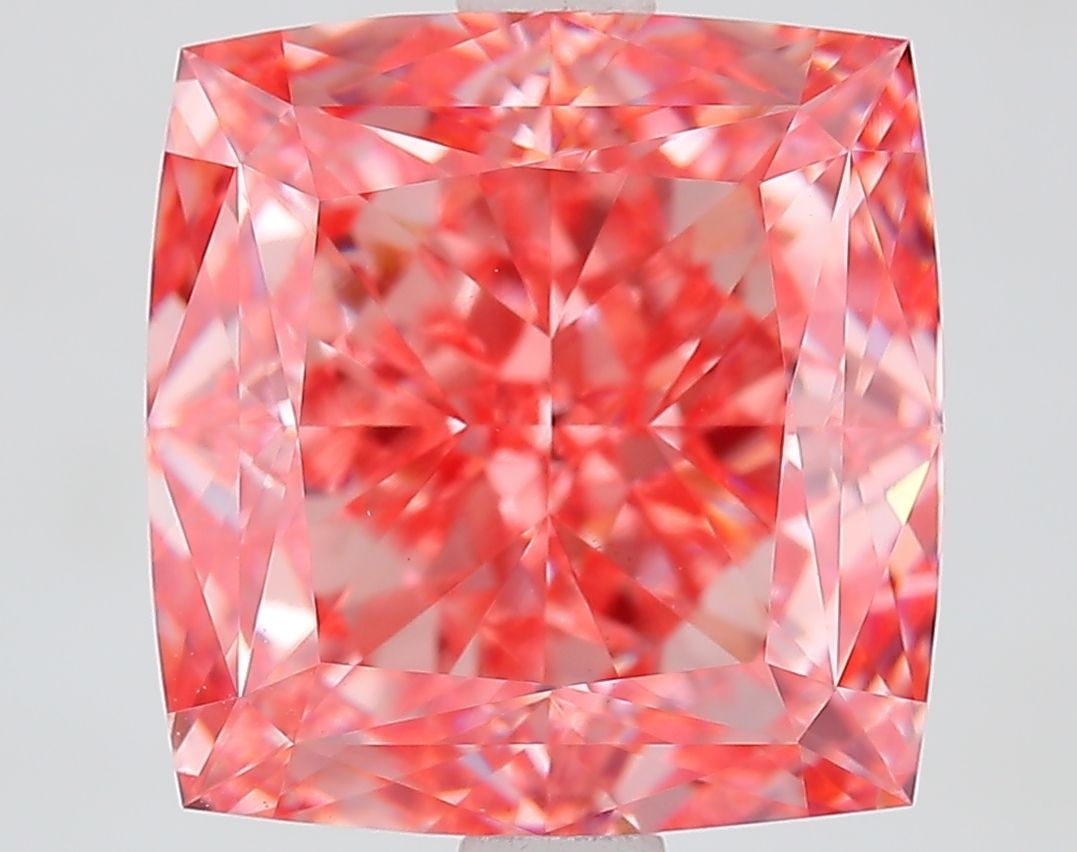 Loose Diamond - CUSHION MODIFIED 4.11ct Fancy Vivid Pink VS1: Loose Diamond - CUSHION MODIFIED 4.11ct Fancy Vivid Pink VS1 Source: This is a real non-mined Diamond that has been grown in a lab Shape: CUSHION MODIFIED Carats: 4.11 Color: Fancy Vivid Pink Certific