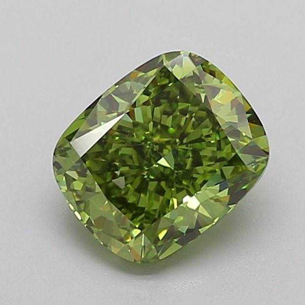 Loose Diamond - CUSHION MODIFIED 2.58ct Fancy Vivid Green VVS2: Loose Diamond - CUSHION MODIFIED 2.58ct Fancy Vivid Green VVS2 Source: This is a real non-mined Diamond that has been grown in a lab Shape: CUSHION MODIFIED Carats: 2.58 Color: Fancy Vivid Green Certi