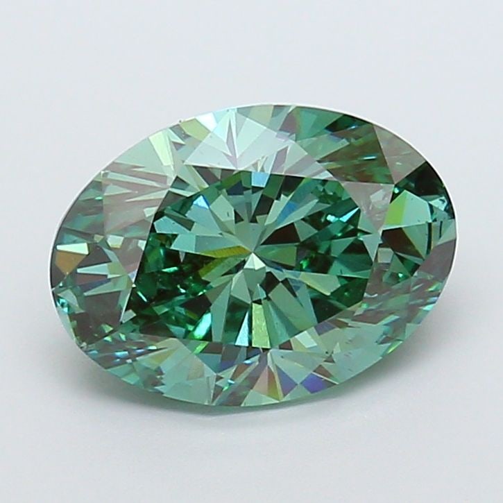 Loose Diamond - OVAL 5.0ct Fancy Vivid Green VS2: Loose Diamond - OVAL 5.0ct Fancy Vivid Green VS2 Source: This is a real non-mined Diamond that has been grown in a lab Shape: OVAL Carats: 5.0 Color: Fancy Vivid Green Certification: IGI Video: