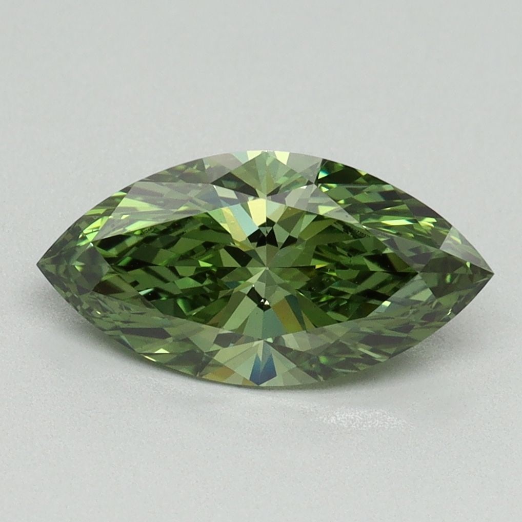 Loose Diamond - MARQUISE 1.51ct Fancy Vivid Green VS1: Loose Diamond - MARQUISE 1.51ct Fancy Vivid Green VS1 Source: This is a real non-mined Diamond that has been grown in a lab Shape: MARQUISE Carats: 1.51 Color: Fancy Vivid Green Certification: IGI Vid