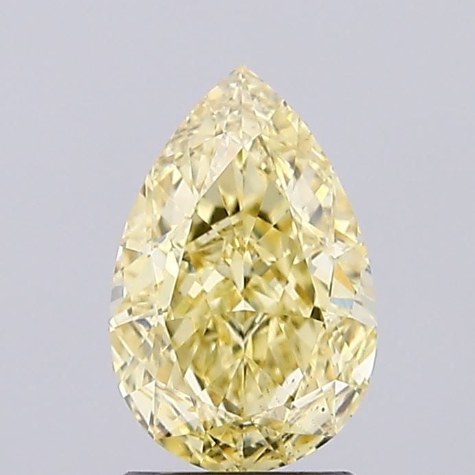 Loose Diamond - PEAR 1.72ct Fancy Vivid Yellow VS2: Loose Diamond - PEAR 1.72ct Fancy Vivid Yellow VS2 Source: This is a real non-mined Diamond that has been grown in a lab Shape: PEAR Carats: 1.72 Color: Fancy Vivid Yellow Certification: IGI Video: