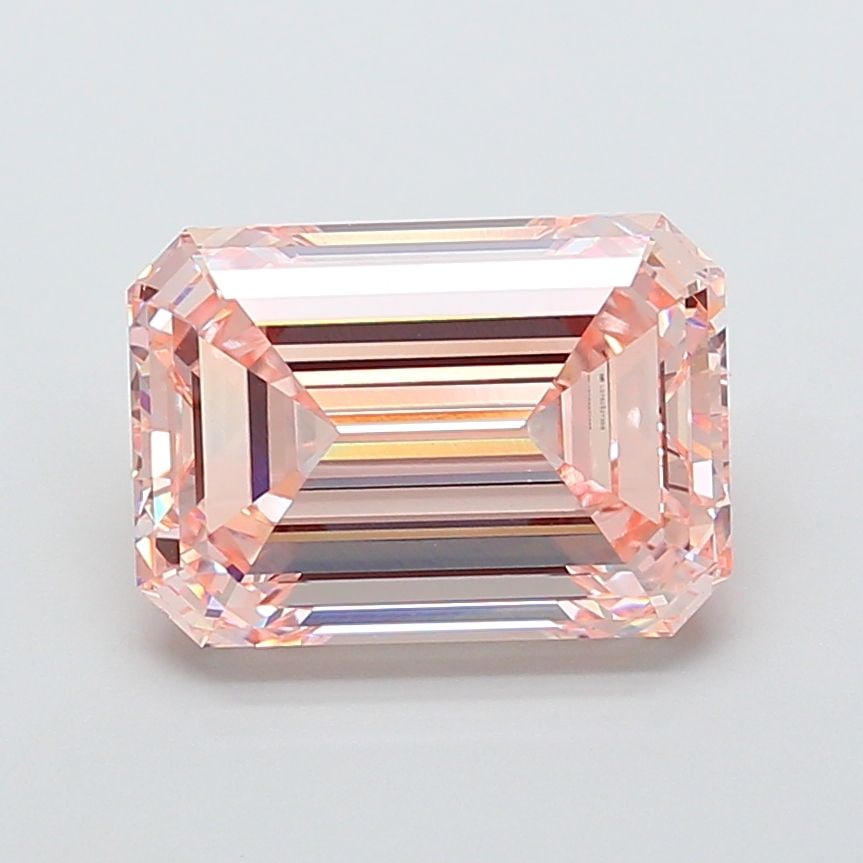 Loose Diamond - EMERALD 10.01ct Fancy Pink VVS2: Loose Diamond - EMERALD 10.01ct Fancy Pink VVS2 Source: This is a real non-mined Diamond that has been grown in a lab Shape: EMERALD Carats: 10.01 Color: Fancy Pink Certification: IGI Video:
