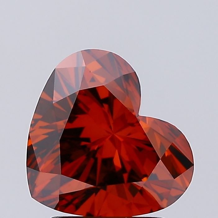 Loose Diamond - HEART 2.11ct Fancy Deep Orange VS1: Loose Diamond - HEART 2.11ct Fancy Deep Orange VS1 Source: This is a real non-mined Diamond that has been grown in a lab Shape: HEART Carats: 2.11 Color: Fancy Deep Orange Certification: IGI Video: