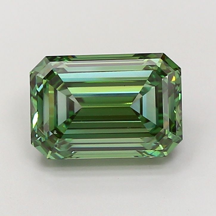 Loose Diamond - EMERALD 5.06ct Fancy Vivid Green VS2: Loose Diamond - EMERALD 5.06ct Fancy Vivid Green VS2 Source: This is a real non-mined Diamond that has been grown in a lab Shape: EMERALD Carats: 5.06 Color: Fancy Vivid Green Certification: IGI Video