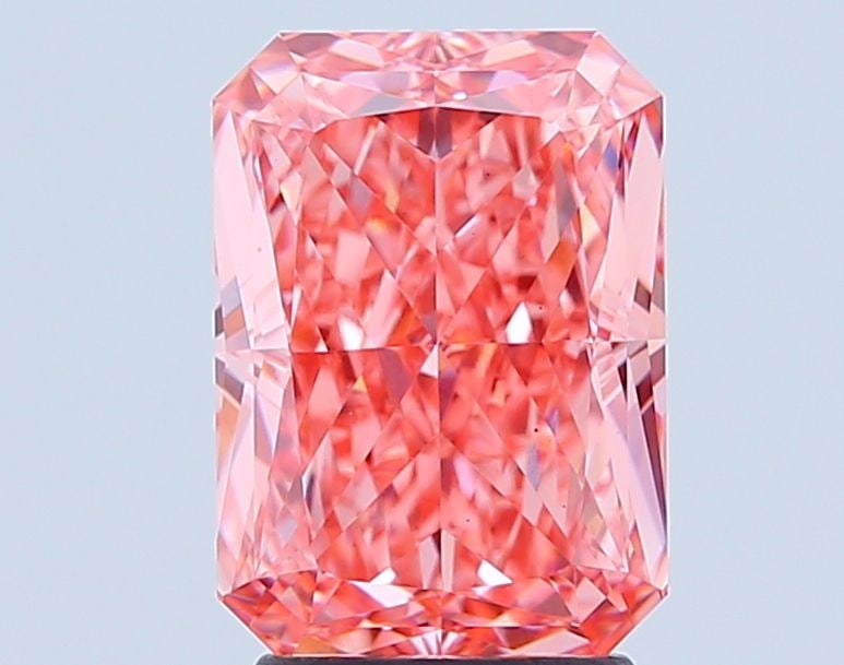 Loose Diamond - RADIANT 3.28ct Fancy Vivid Pink VS2: Loose Diamond - RADIANT 3.28ct Fancy Vivid Pink VS2 Source: This is a real non-mined Diamond that has been grown in a lab Shape: RADIANT Carats: 3.28 Color: Fancy Vivid Pink Certification: IGI Video: