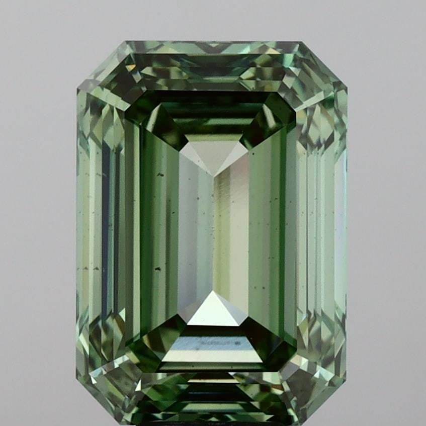 Loose Diamond - EMERALD 10.01ct Fancy Vivid Green VS2: Loose Diamond - EMERALD 10.01ct Fancy Vivid Green VS2 Source: This is a real non-mined Diamond that has been grown in a lab Shape: EMERALD Carats: 10.01 Color: Fancy Vivid Green Certification: IGI Vid