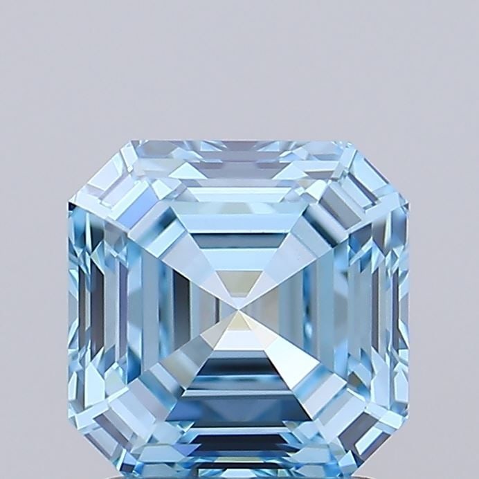 Loose Diamond - ASSCHER 1.63ct Fancy Vivid Blue VVS1: Loose Diamond - ASSCHER 1.63ct Fancy Vivid Blue VVS1 Source: This is a real non-mined Diamond that has been grown in a lab Shape: ASSCHER Carats: 1.63 Color: Fancy Vivid Blue Certification: IGI Video: