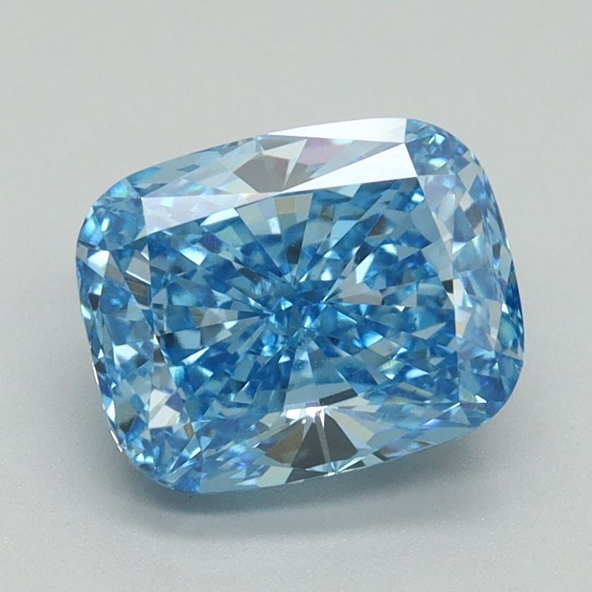 Loose Diamond - CUSHION BRILLIANT 2.08ct Fancy Vivid Blue VS1: Loose Diamond - CUSHION BRILLIANT 2.08ct Fancy Vivid Blue VS1 Source: This is a real non-mined Diamond that has been grown in a lab Shape: CUSHION BRILLIANT Carats: 2.08 Color: Fancy Vivid Blue Certif