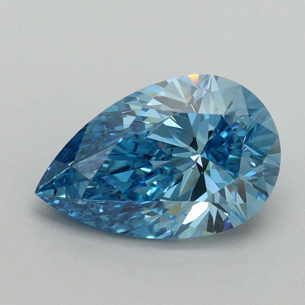 Loose Diamond - PEAR 2.11ct Fancy Vivid Blue VS1: Loose Diamond - PEAR 2.11ct Fancy Vivid Blue VS1 Source: This is a real non-mined Diamond that has been grown in a lab Shape: PEAR Carats: 2.11 Color: Fancy Vivid Blue Certification: IGI Video: